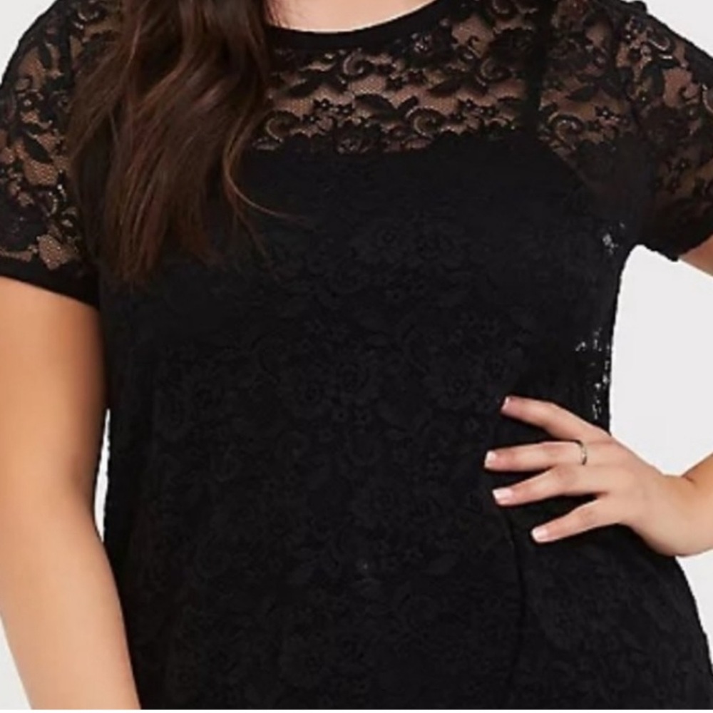 Torrid Black Lace Top 18/20 2X